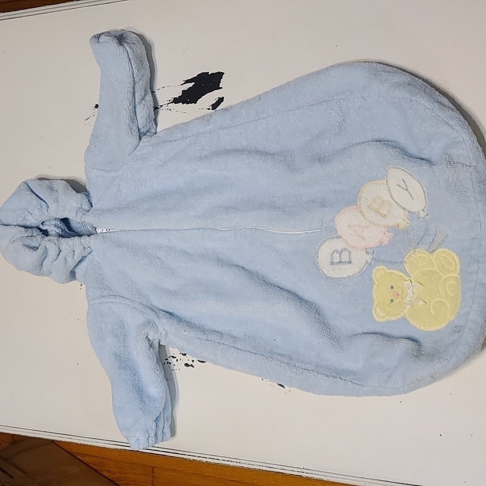 VTG Silly Phillie Creations Baby Layette Terry Cloth Bunting Bathtime Up To 20lb